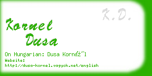 kornel dusa business card